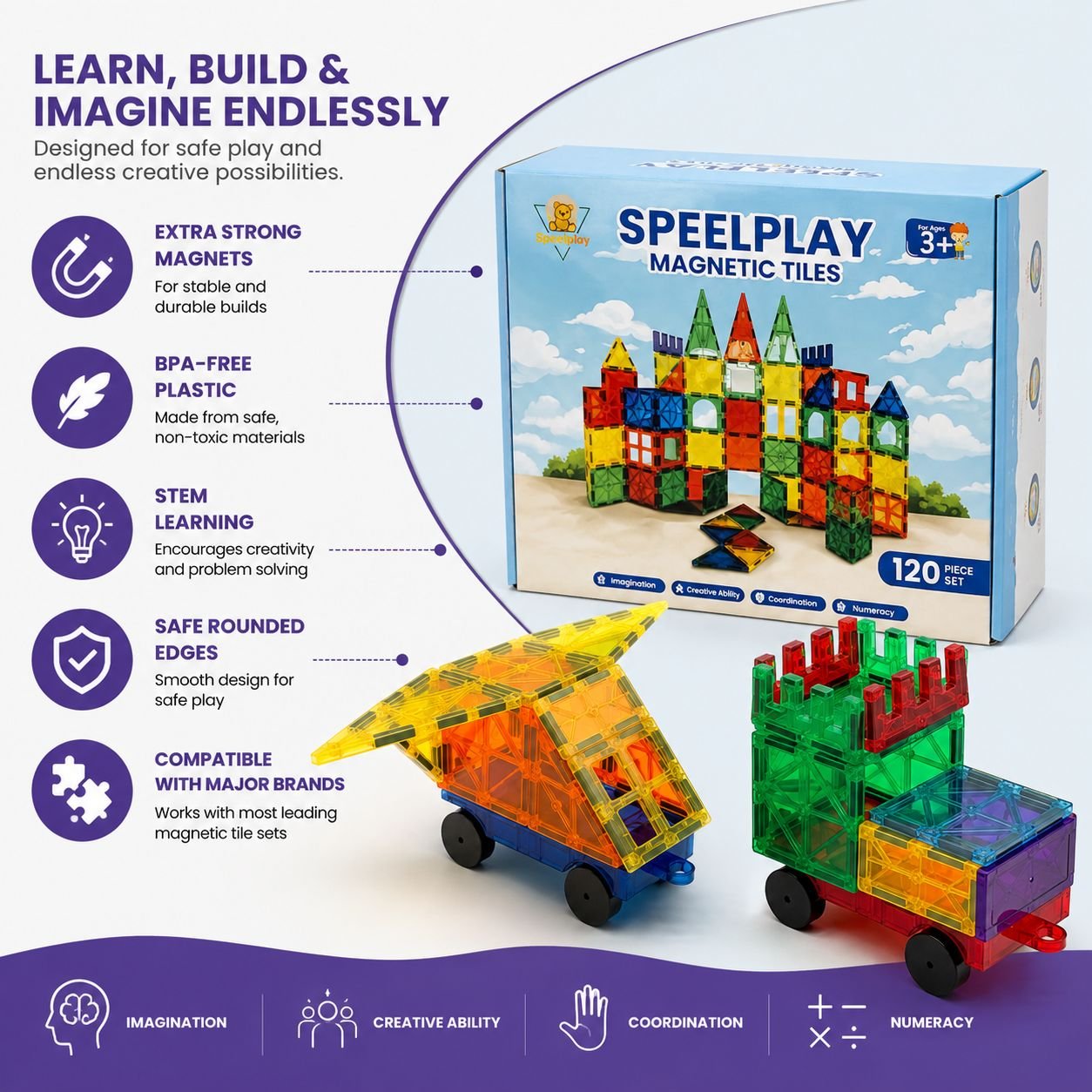 speelplay magnetic tiles 120 pcs 3 speelplay magnetic tiles 120 pcs 3