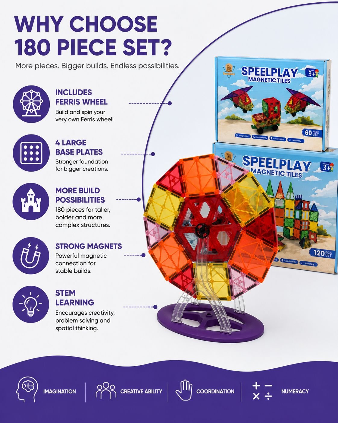 speelplay magnetic tiles 180 pcs 4 speelplay magnetic tiles 180 pcs 4