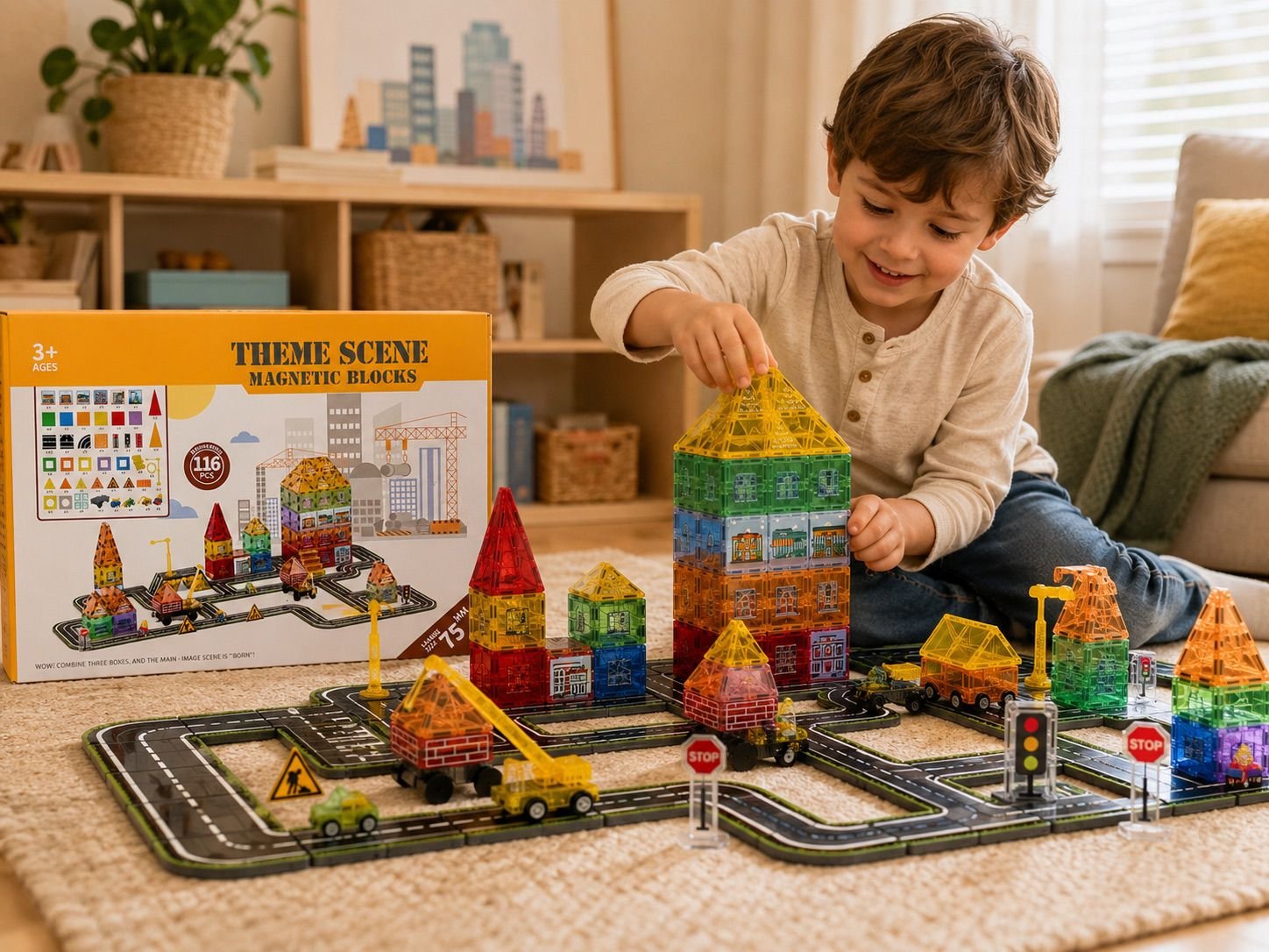 speelplay magnetic tiles city construction set 116 pcs 7 speelplay magnetic tiles city construction set 116 pcs 7