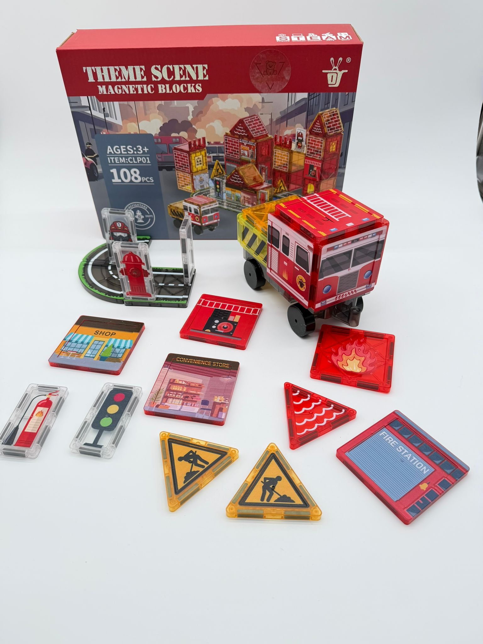 speelplay magnetic tiles firefighter set 108 pcs 2 speelplay magnetic tiles firefighter set 108 pcs 2
