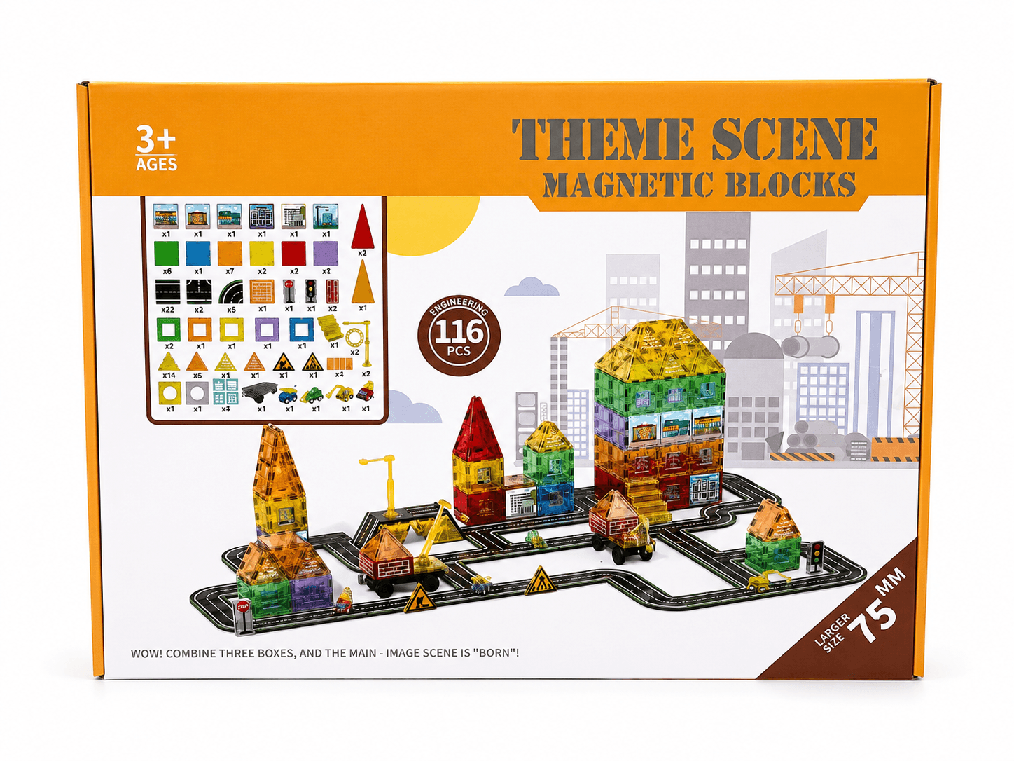 speelplay magnetic tiles city construction set 116 pcs a speelplay magnetic tiles city construction set 116 pcs a