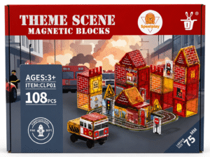 Home speelplay magnetic tiles firefighter set 108 pcs a