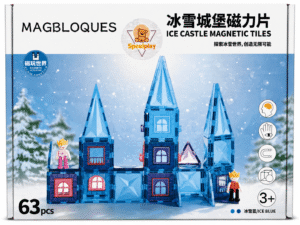 speelplay magnetic tiles ice castle set 63 pcs a