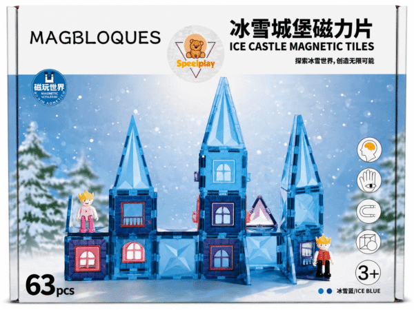 speelplay magnetic tiles ice castle set 63 pcs a