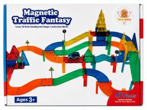 speelplay magnetic tiles race track set 97 pcs a