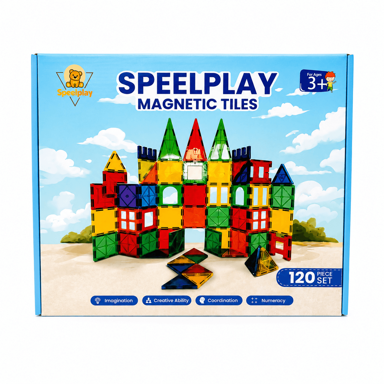 speelplay magnetic tiles set 120 pcs a speelplay magnetic tiles set 120 pcs a
