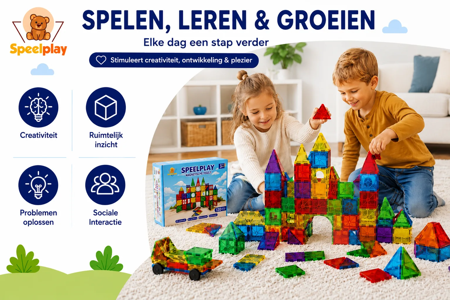 Magnetbausteine-Set - 120-teilig – Bild 4