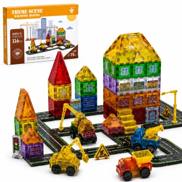 Magnetic Tiles Stadt-Set – 116-teilig