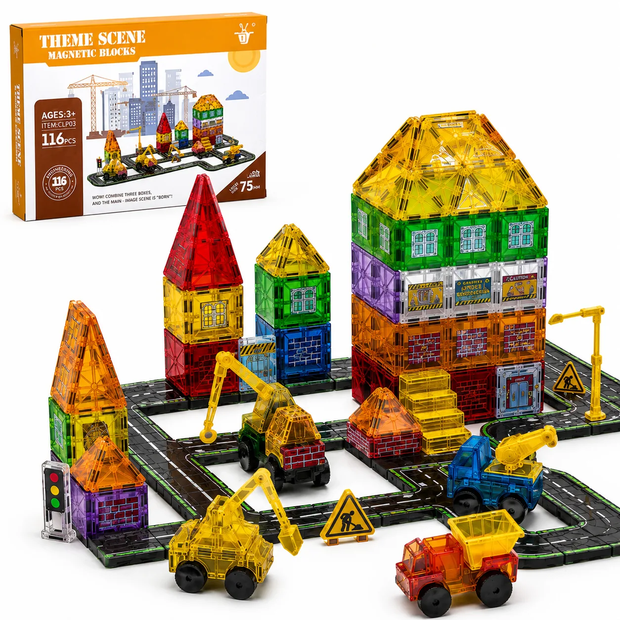 Magnetic Tiles Stadt-Set – 116-teilig
