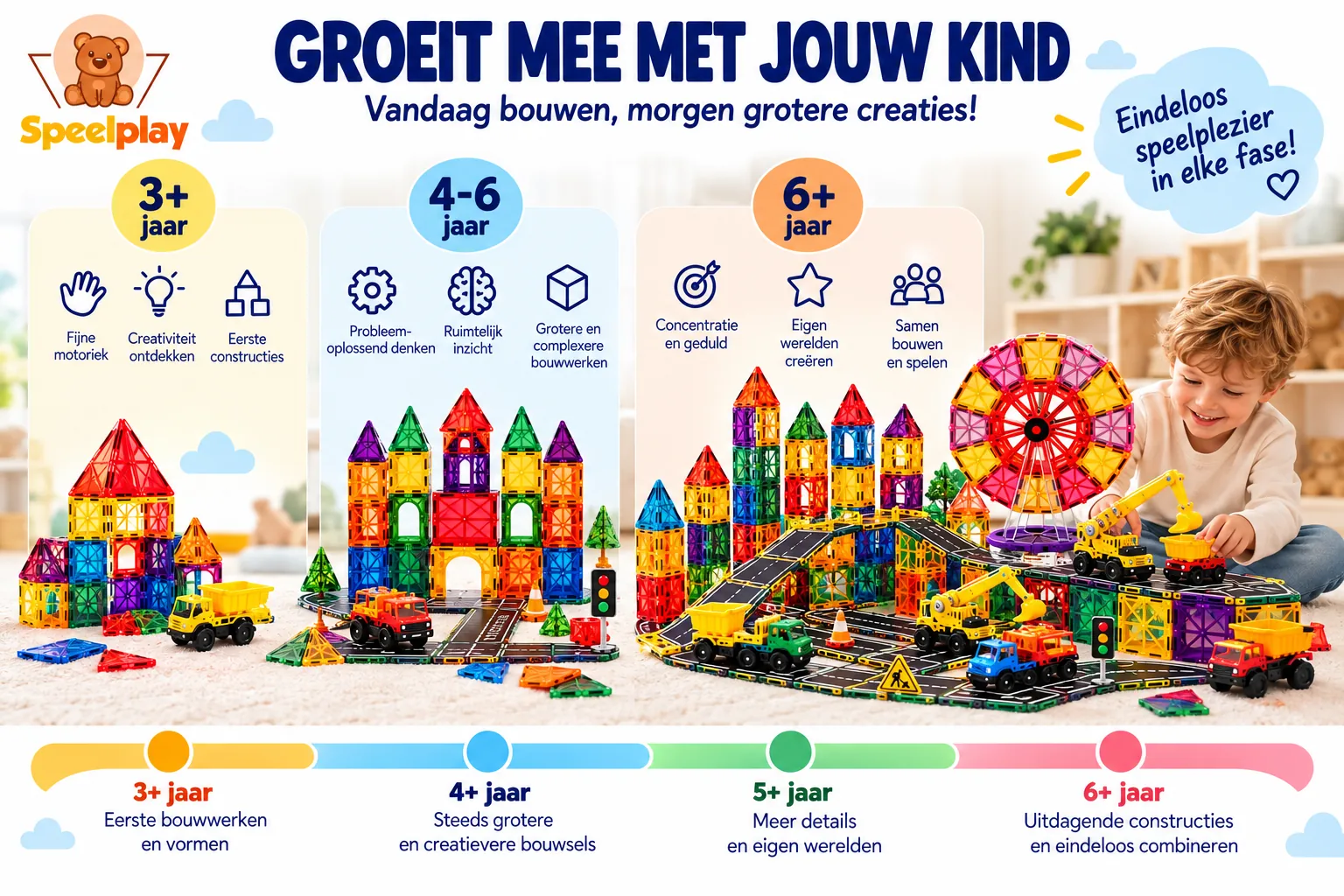 Magnetic Tiles Mega Adventure Set met Wegen & Voertuigen – 236-delig - Afbeelding 5