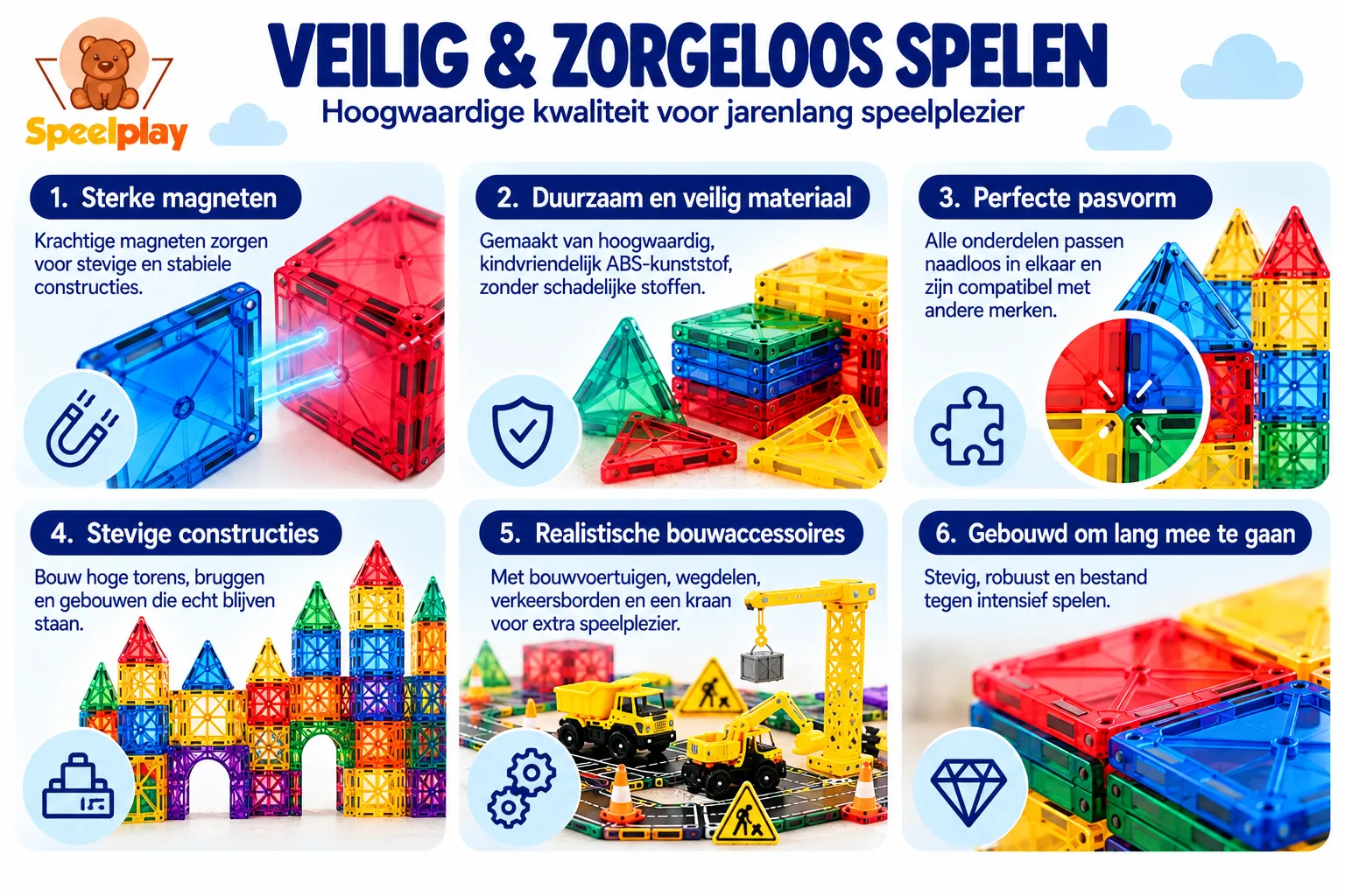 Magnetic Tiles Mega Adventure Set met Wegen & Voertuigen – 236-delig - Afbeelding 7