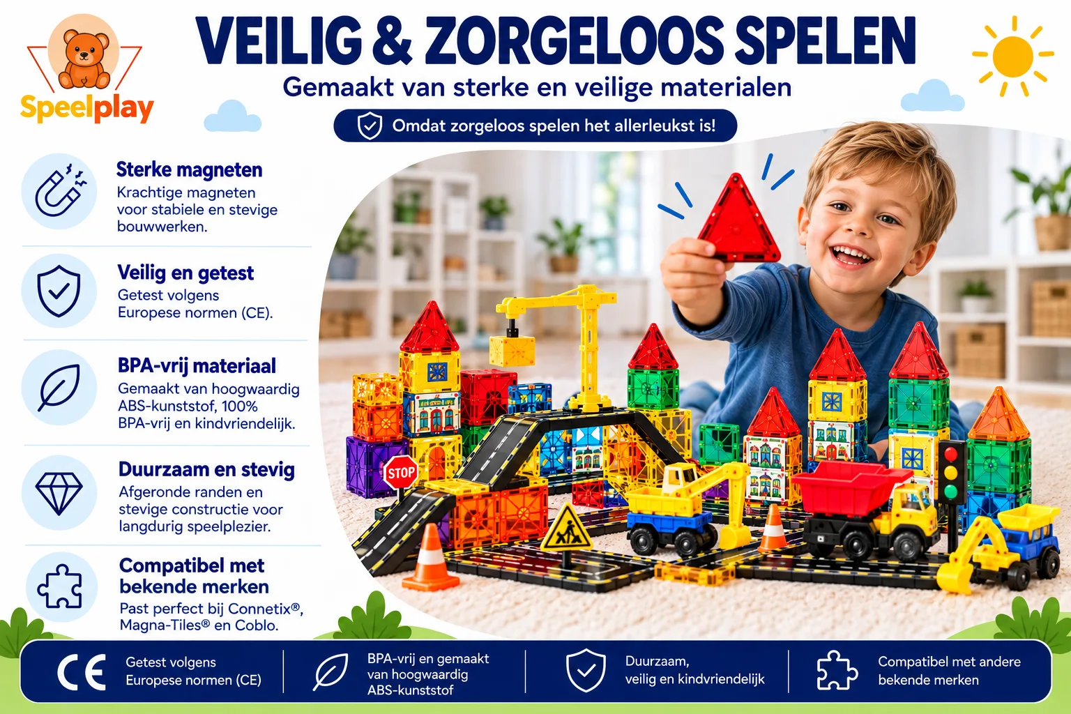 Magnetic Tiles City Set – 116 Pieces - Image 7