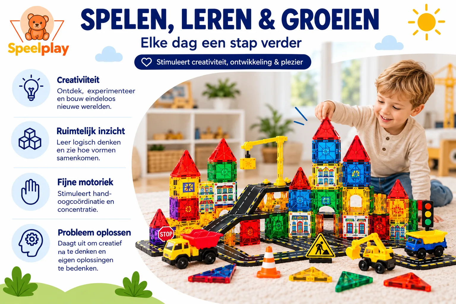 Magnetic Tiles City Set – 116 Pieces - Image 5